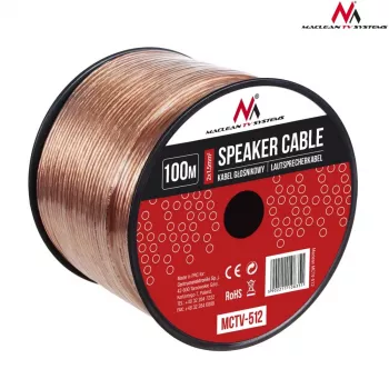 MACLEAN MCTV-512 câble d'enceinte 100 m 2x1,5 mm² transparent OFC bobine