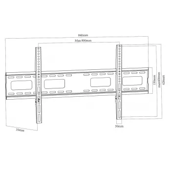 Support mural TV fixe MACLEAN MC-420 pour écrans 43-120 inch, charge 120 kg, VESA jusqu'à 900x600, noir