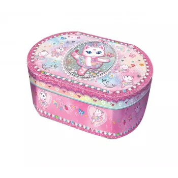 Boîte à musique ovale PULIO - chat ballerine Pecoware