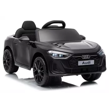 LEAN CARS Audi A5L HL788 Noir Voiture électrique pour enfants 12V avec télécommande parentale, éclairages LED, MP3, roues en mousse EVA, siège en similicuir, charge max. 30 kg, pour enfants de 3 à 8 ans