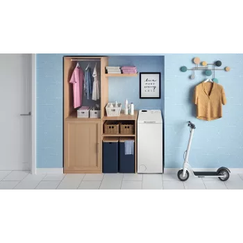 Indesit BTWS50400PLN Lave-linge top, 5 kg, 1000 tr/min, blanc, classe énergétique E