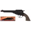 PULIO Cowboy revolver pistolet à amorces métal 8 coups - noir/argent avec poignées marron