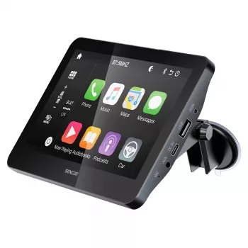 Récepteur multimédia 2-DIN SENCOR SCT M760BWT 7 pouces CarPlay Android Auto sans fil avec entrée caméra de recul