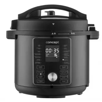 Multicuiseur CONCEPT CK8000 avec fonction friteuse à air, cuve 6 L, panier 3,5 L, 1500 W, 10 programmes, noir/argent