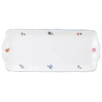 Plat de service rectangulaire SELTMANN SONATE NOSTALGIA 35 x 17,5 cm porcelaine dure blanche