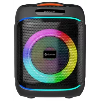 DENVER BPS-170 Enceinte de soirée Bluetooth 400W avec lumières RGB, TWS, karaoké, radio FM, entrées USB/SD/AUX/micro