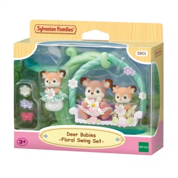 Ensemble de jeu bébés faons avec balançoire fleurie Sylvanian Families