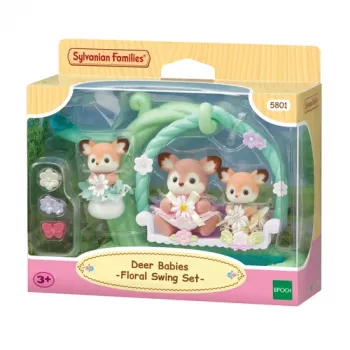 Ensemble de jeu bébés faons avec balançoire fleurie Sylvanian Families