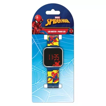 Montre numérique enfant PULIO Spiderman LED - rouge/bleu