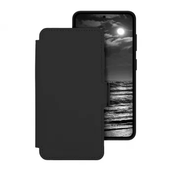 Étui à rabat dbramante1928 Lynge ICON pour Samsung Galaxy S26 – compatible MagSafe, cuir pleine fleur, Midnight