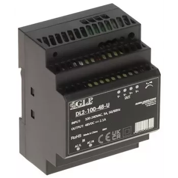 Alimentation à découpage GLP DL2-100-48-U | 100,8W 48V alimentation industrielle pour rail DIN