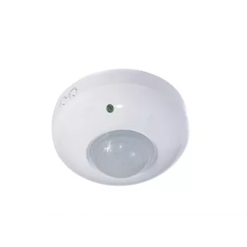 MACLEAN MCE19 détecteur de mouvement PIR plafond – détection 360°, charge 1200 W incandescent / 300 W LED, temps et lux réglables, blanc