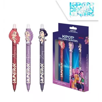 KIDS K-Pop Demon Hunters set de 3 stylos gel | 0,7 mm couleurs assorties