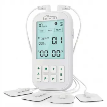 MEDIA-TECH TENS/EMS Massager MT6543 | Soulagement de la douleur et stimulateur musculaire à double canal
