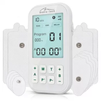 MEDIA-TECH TENS/EMS Massager MT6543 | Soulagement de la douleur et stimulateur musculaire à double canal