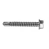 VOLTENO MF-530-4838 vis autoperceuse à tête hexagonale avec rondelle 4,8 x 38 mm, acier au carbone zingué, DIN 7504K, argent