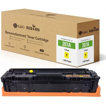 Cartouche de toner jaune G&G Reborn remplaçant HP 207A (W2212A) – 1250 pages
