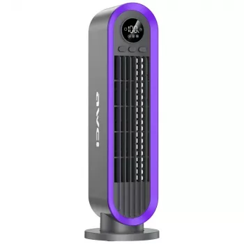 Ventilateur colonne portable AWEI F52 3600 mAh USB-C rechargeable gris