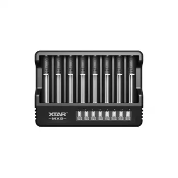 Chargeur de batteries Li-ion/Ni-MH USB-C XTAR MX8, 3,7 V/1,5 V/1,2 V