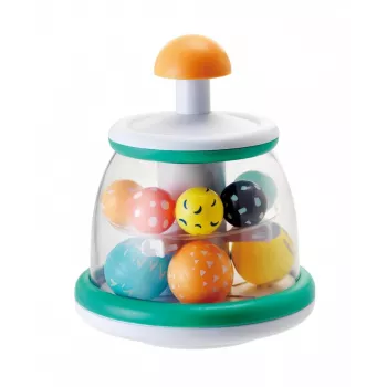 B-KIDS Rollabout Ball Top Infantino – Jouet d'empilement et de rotation menthe avec billes sonores pour bébés dès 6 mois