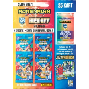 Panini FIFA 365 2027 Adrenalyn XL Trading Card Multipack Kick off – 6 booster packs + 2 cartes Limited Edition