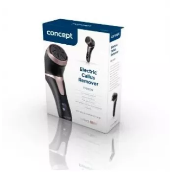 Râpe à pieds électrique CONCEPT PN3020 noire – râpe à callosités rechargeable avec 2 rouleaux en quartz, 90 minutes d'utilisation sans fil