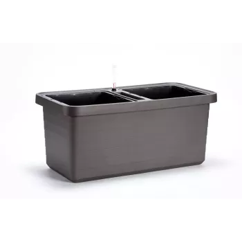 URBALIVE BERBERIS DUO Jardinière à arrosage automatique 78 x 39 cm grise