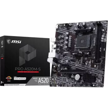 Carte mère MSI PRO A520M-S AM4 Micro-ATX, AMD A520, DDR4, HDMI, Gigabit LAN