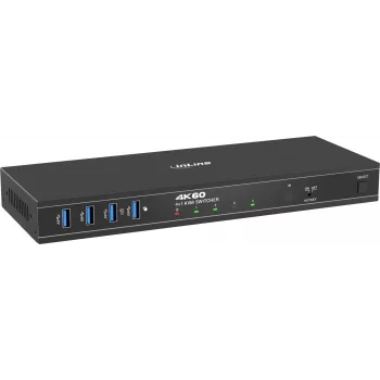 InLine® Commutateur KVM, 4x1, DP 4K/60Hz, hub USB 3.2 (57885J)