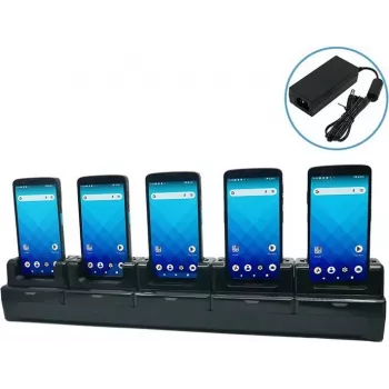 Station de charge/accueil 5 slots Unitech pour terminal avec bloc d'alimentation. Compatible avec l'EA660