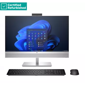 Ordinateur tout-en-un HP Elite 870 G9 AIO 27 RENEW SILVER - i9-14900, 64 Go, 2 To SSD, 27 inch QHD non tactile AG, hauteur réglable, souris USB, Win 11 Pro, 1 an