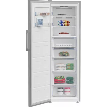 BEKO Upright Freezer B3RMFNE314XB, Energy class E, 186.5 cm, 286L, Inox color