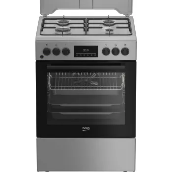 BEKO Cuisinière FBM62320SDS, largeur 60 cm, A, gaz/électrique, écran LED
