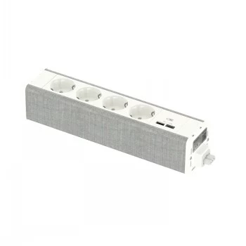 SCHNEIDER ELECTRIC UNICA SYSTEM+ MOD.UNIT 4XSCHUKO+USBA/C BLANC/GRIS