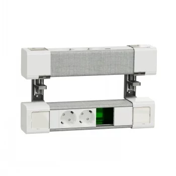 SCHNEIDER ELECTRIC UNICA SYSTEM+ UNITÉ DE BUREAU 4XSCHUKO+USB A/C+RJ45 OPT, BLANC/GRIS