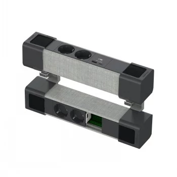 SCHNEIDER ELECTRIC UNICA SYSTEM+ BLOC DE TABLE 4XSCHUKO+USBA/C+RJ OPT, ANTHR/GRIS
