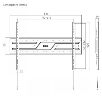 LH-GROUP Support mural 32-86 75KG FIXED