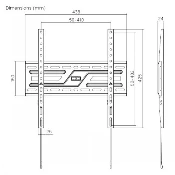 LH-GROUP Support mural 32-75 75KG FIXE