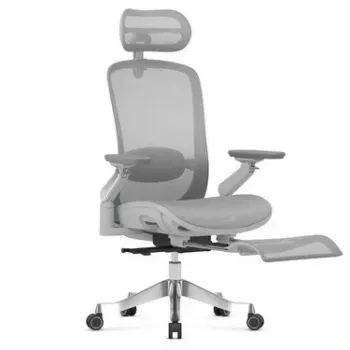 Chaise de bureau MARK ADLER Leadpro 8.7 grise avec appui-tête et mécanisme basculant