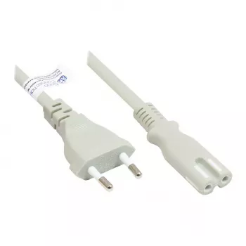 GoodConnections Câble d'alimentation Euro fiche Euro type C (droit) vers prise C7/Euro 8 (droit), gris, 0,75 mm², 5 m, Good Connections® (P0370-GR050)
