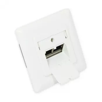 GoodConnections Prise murale réseau Cat.6A 2xRJ45 blindée encastrée entrée de câble verticale blanc signal RAL9003