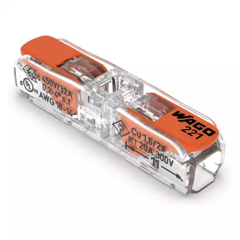 WAGO 221-2411 Connecteur d'épissure inline 2 conducteurs 4 mm² lot de 60