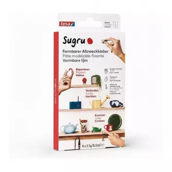 TESA Sugru Colle universelle malléable lot de 8 Blanc