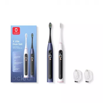 Brosse à dents électrique Oclean X Lite Duo Set bleu foncé et gris