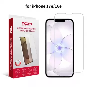 Protecteur d'écran en verre trempé TOTI 2D Full Cover pour iPhone 16e/17e transparent