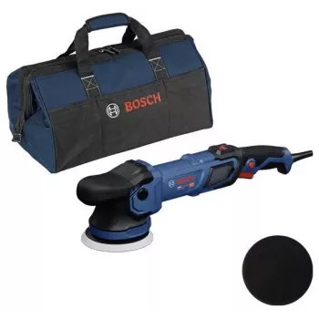BOSCH GPX9-125S ensemble polisseuse rotative avec pad en mousse et bonnet de polissage, 18 V sans fil (appareil nu)