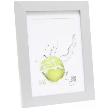 Cadre photo Deknudt S66KD1 P1 18x24 bois argent avec passe-partout