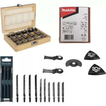 Ensemble d'accessoires pour le travail du bois Makita P-84844 (10 pièces) pour outils multifonctions