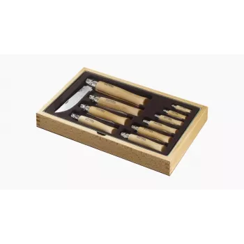 Opinel Collector Set Wood Box 10-piece Pocket Knives