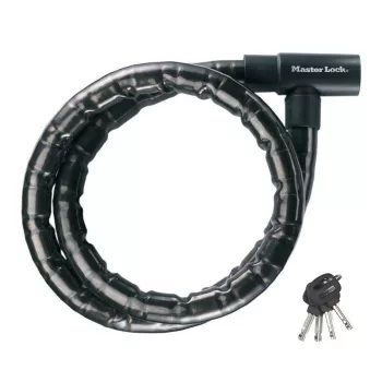 Antivol à câble blindé à clé Master Lock 22 mm 8115EURDPS noir 1,2 m